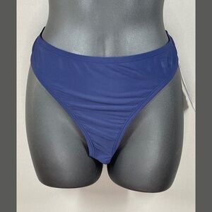 NEW Speedo Bikini Bottoms Womens Large blue gray solid swim beach